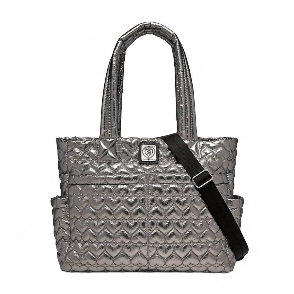 NEW BRIGHTON women's kameron metallic utility tote in pewter